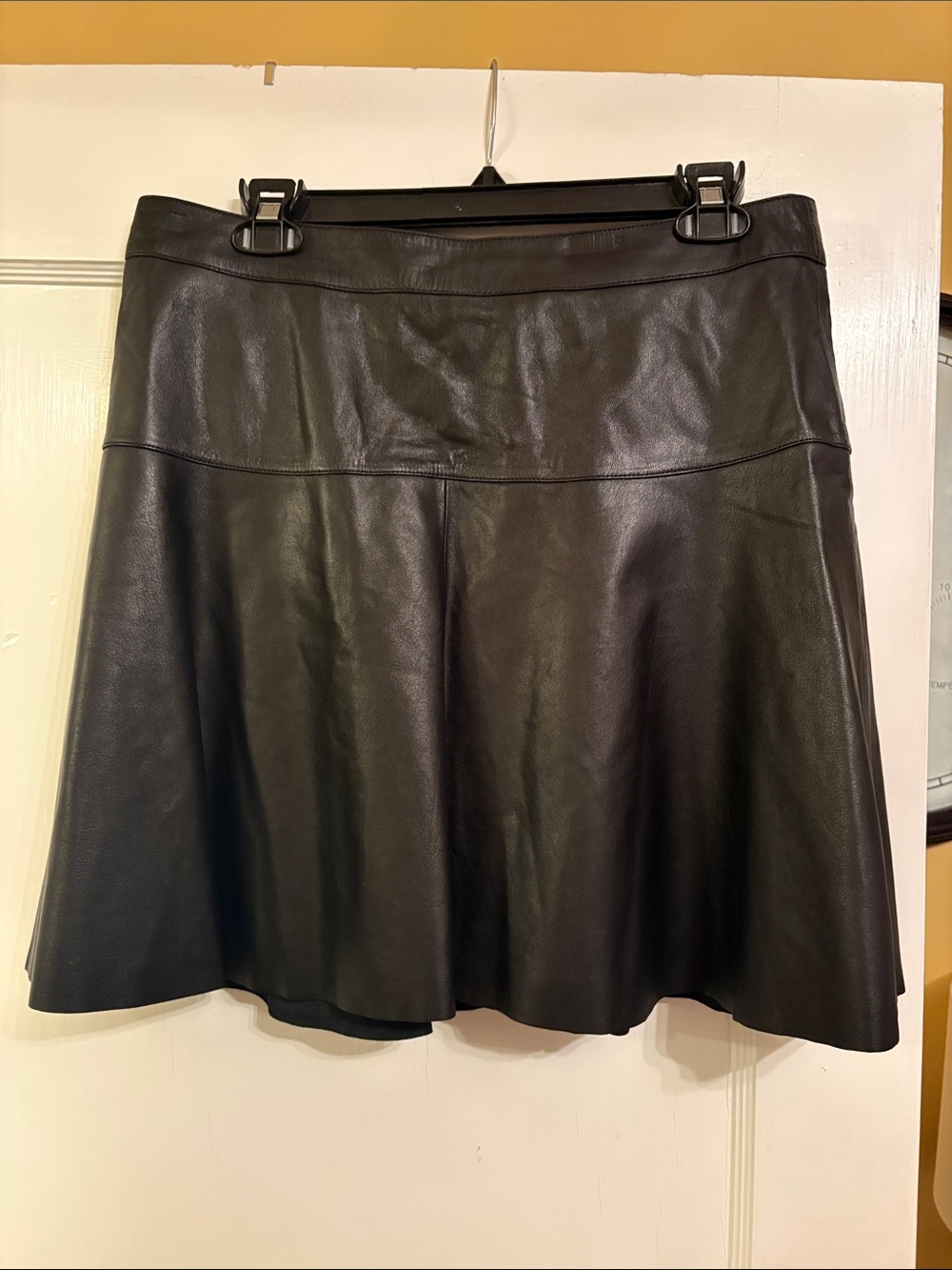 Black 100% Genuine Leather Mini Skirt
